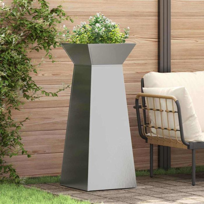 DRDALE Pillar Planter 2 pcs 40x40x100 cm - Silver