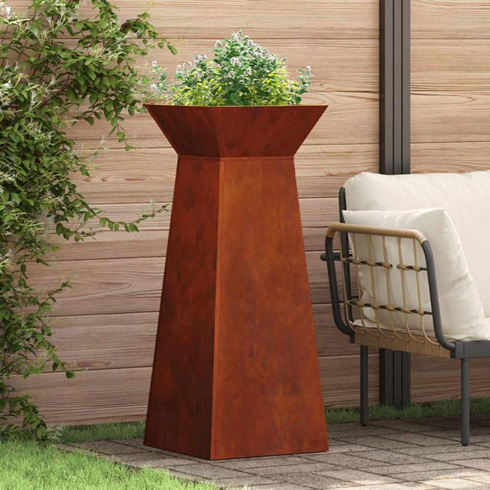 DRDALE Pillar Planter 2 pcs 40x40x100 cm Weathering Steel - Silver