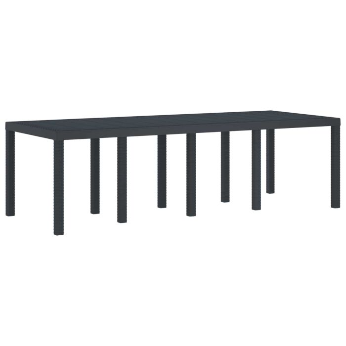 ORHEAT Garden Dining Table Anthracite 250x100x73 cm Poly Rattan