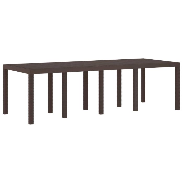 ORHEAT Garden Dining Table 250x100x73 cm Poly Rattan - Brown