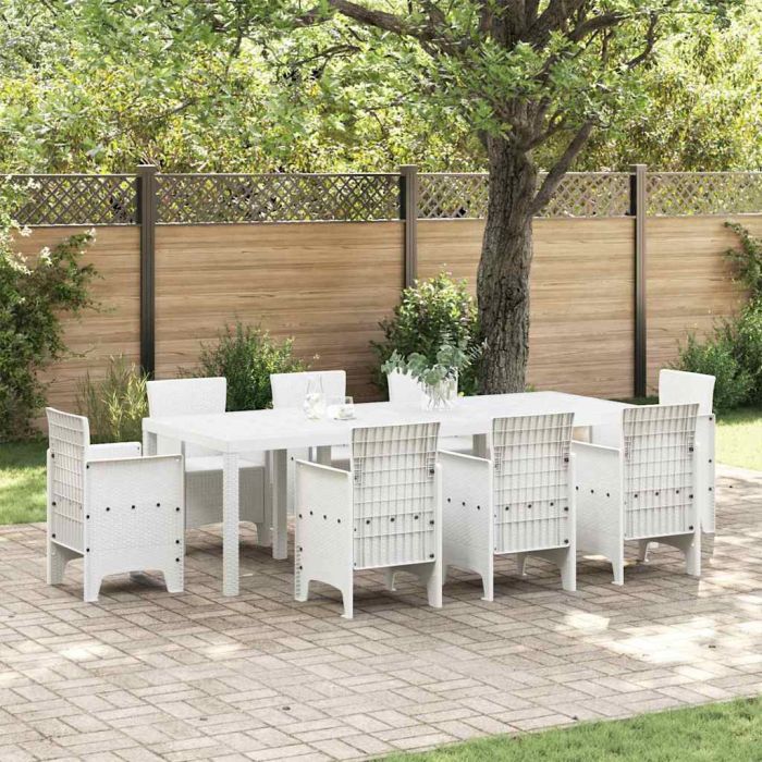 ORHEAT Garden Dining Table 250x100x73 cm Poly Rattan - White
