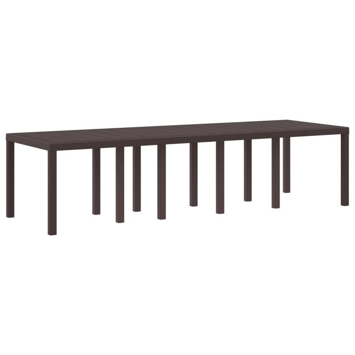 ORHEAT Garden Dining Table 300x100x73 cm Poly Rattan - Brown