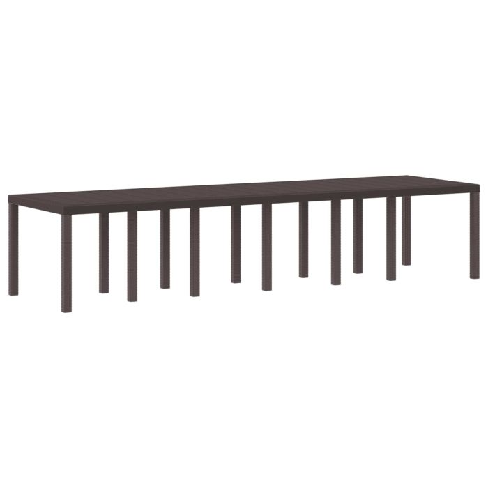 ORHEAT Garden Dining Table 350x100x73 cm Poly Rattan - Brown
