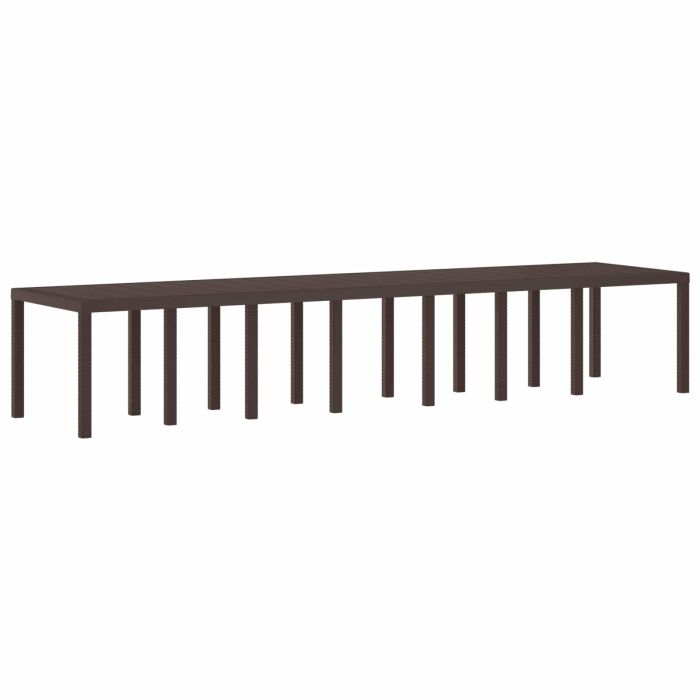 ORHEAT Garden Dining Table 400x100x73 cm Poly Rattan - Brown
