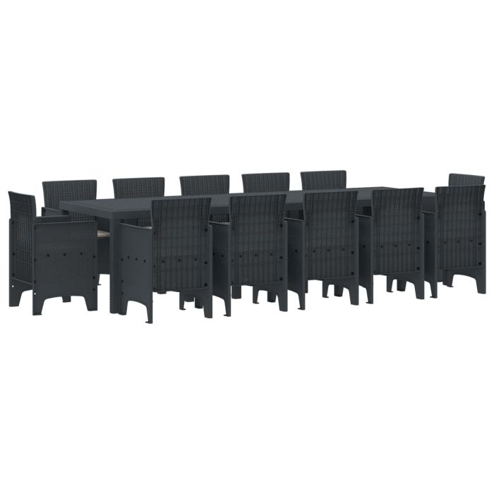 ORHEAT Garden Dining Set with Cushions with Cushion 13 pcs Anthracite