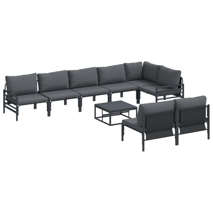 WAVUE Garden Sofa Set with Cushion Anthracite Steel