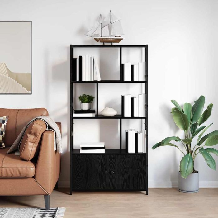 Bookshelf Black oak 80 x 30 x 155.5 cm Engineered wood