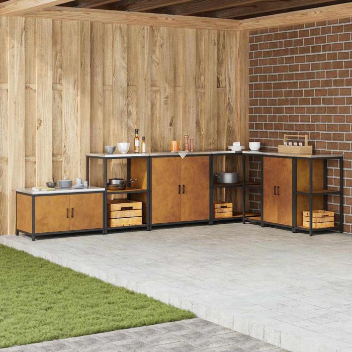 Kitchen Storage Cabinet with Shelf Rusty Weathering steel
