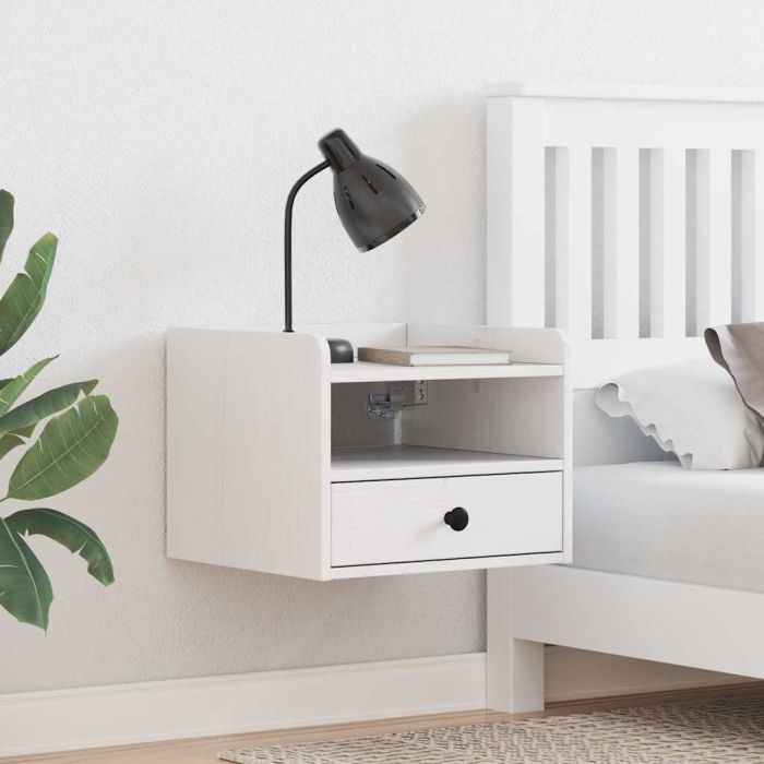 Bedside Table 2 Pieces White 38 x 36 x 29.5 cm Solid pine wood