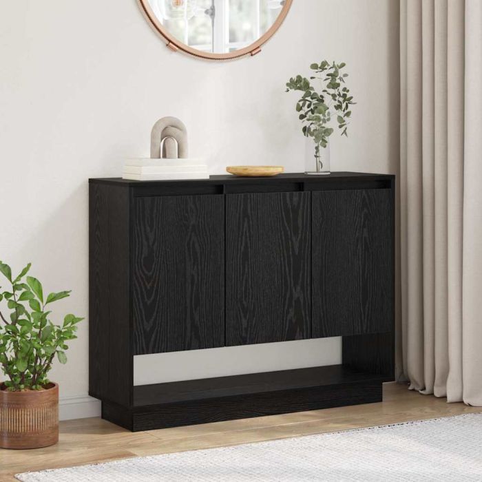 Sideboard Black oak 97 x 29 x 75 cm Engineered wood