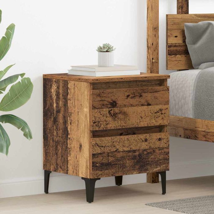 Bed Cabinet Old Wood 40x35x50 cm Engineered Wood