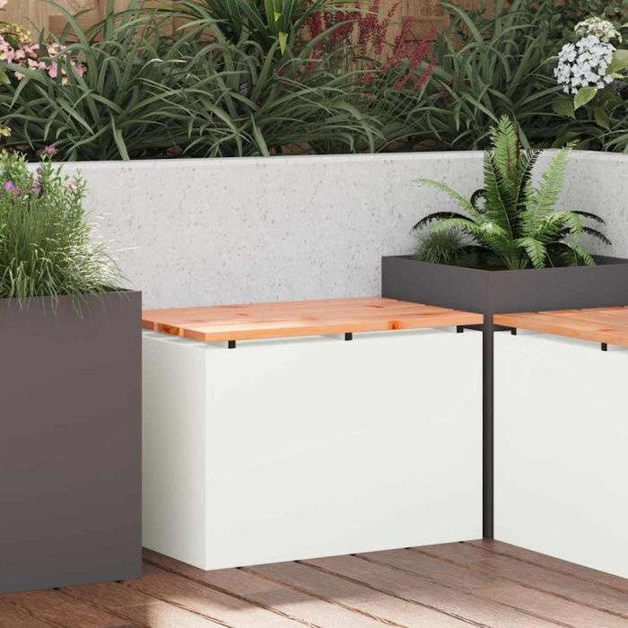 PERCOVE Garden Bench 60x40x43 cm Steel - White