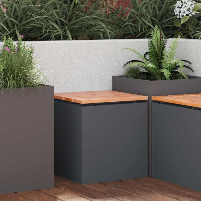 PERCOVE Garden Bench Anthracite 40x40x43 cm Steel