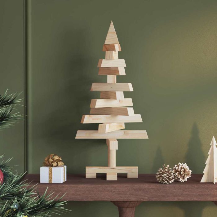 GLINTOR Christmas Trees with Stand Natural 60 cm Solid pine wood
