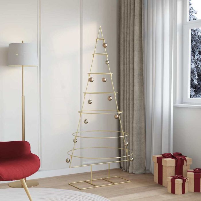 FLIXNOR Metal Christmas Tree with Stand Gold 180 cm Powder-coated steel