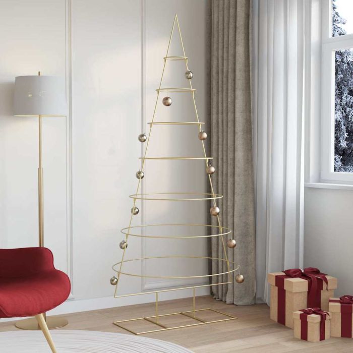 FLIXNOR Metal Christmas Tree with Stand Gold 210 cm Powder-coated steel