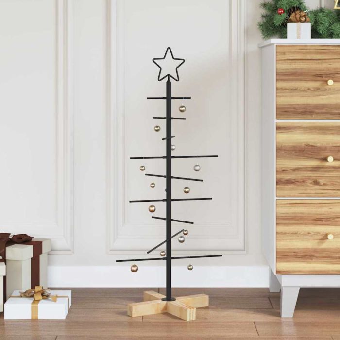 FLIXNOR Metal Christmas Tree with Stand Black 90 cm Powder-coated steel