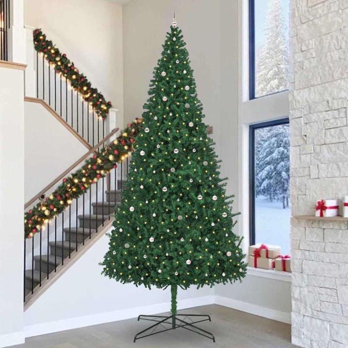 EMBERLY Christmas Tree with Decorative String Lights Green 400 cm PVC