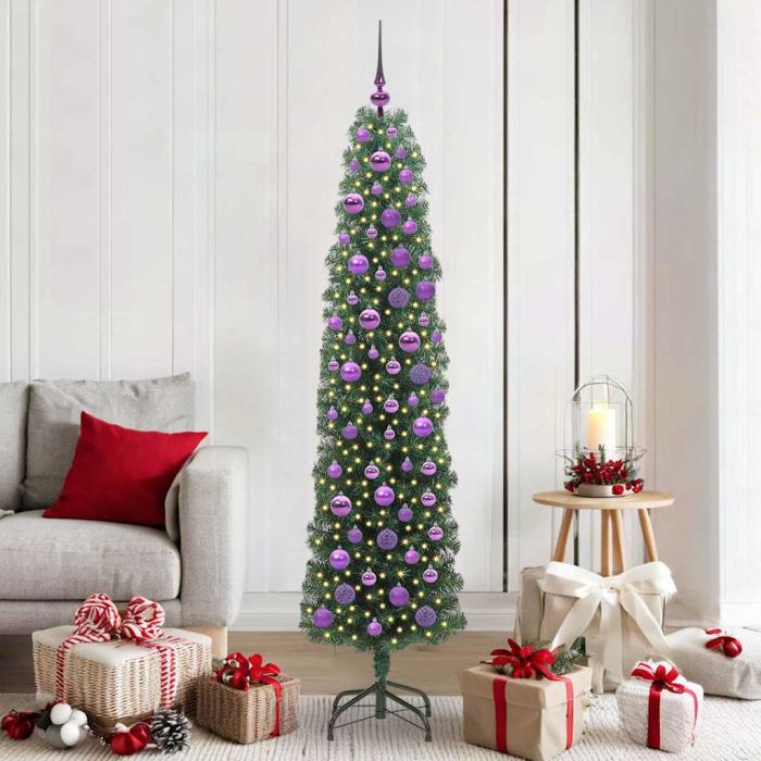 CLOVYN Artificial Christmas Tree with 300 LEDs with Stand Green 180 cm