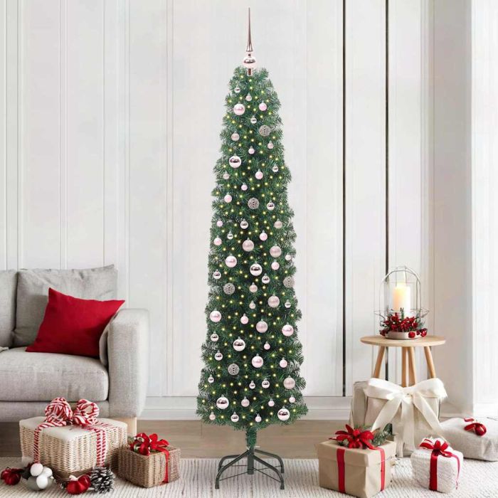 CLOVYN Artificial Christmas Tree with 300 LEDs with Stand Green 210 cm