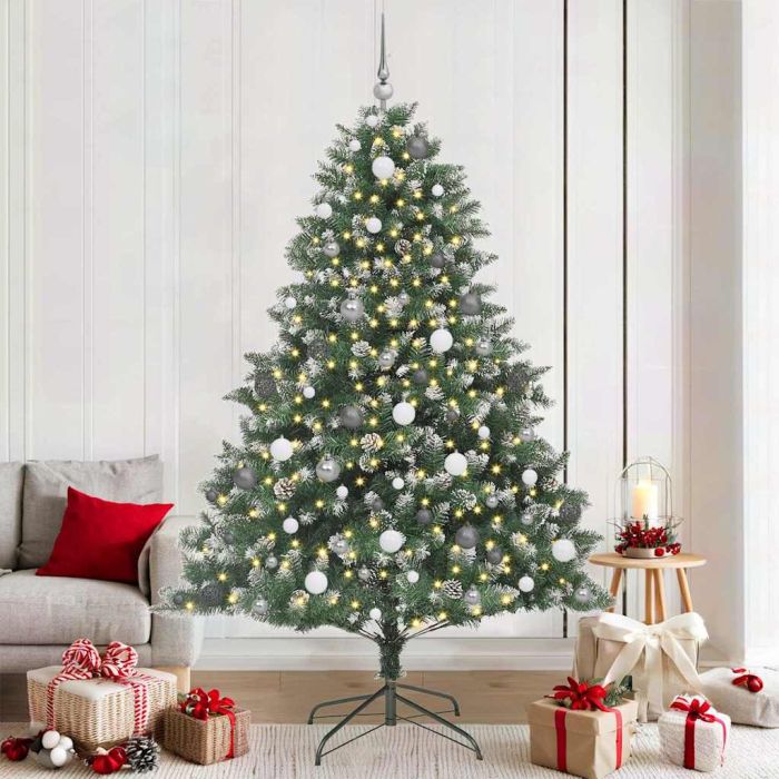 EMVER Artificial Christmas Tree with 300 LEDs with Stand Green 210 cm