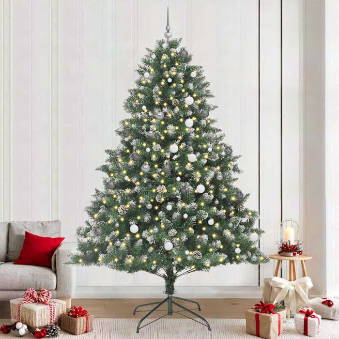 EMVER Artificial Christmas Tree with 300 LEDs with Stand Green 240 cm