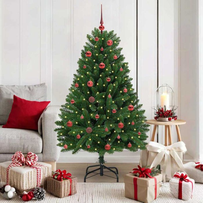 BRILAN Artificial Christmas Tree with Stand Green 150 cm PVC and Metal