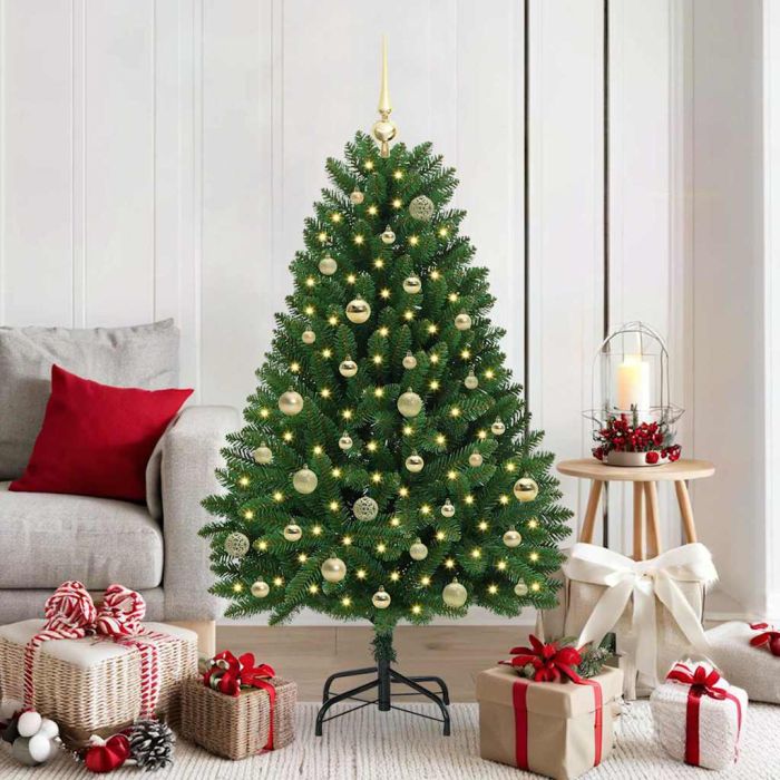 BRILAN Artificial Christmas Tree with Stand Green 150 cm PVC and Metal