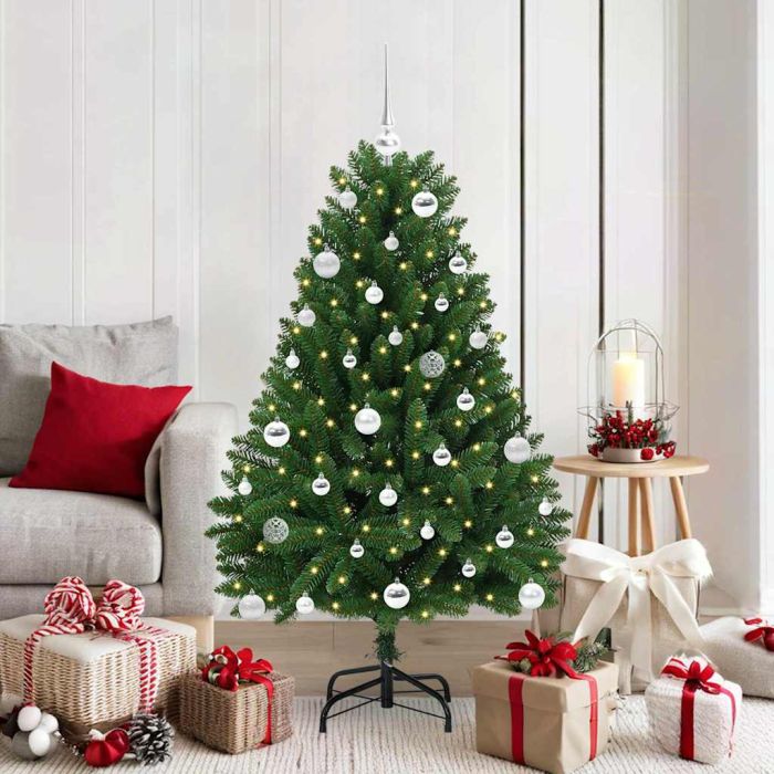 BRILAN Artificial Christmas Tree with Stand Green 150 cm PVC and Metal