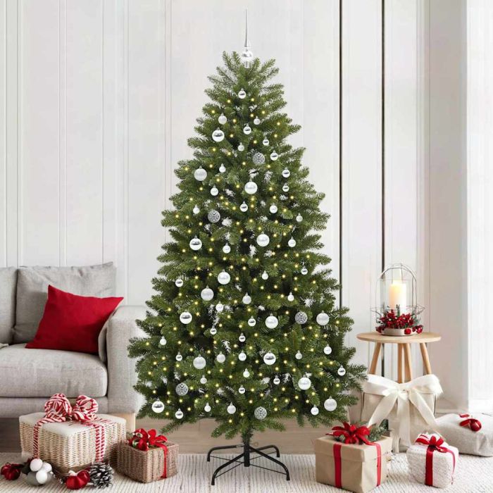 BRILAN Artificial Christmas Tree with Stand Green 210 cm PVC and Metal