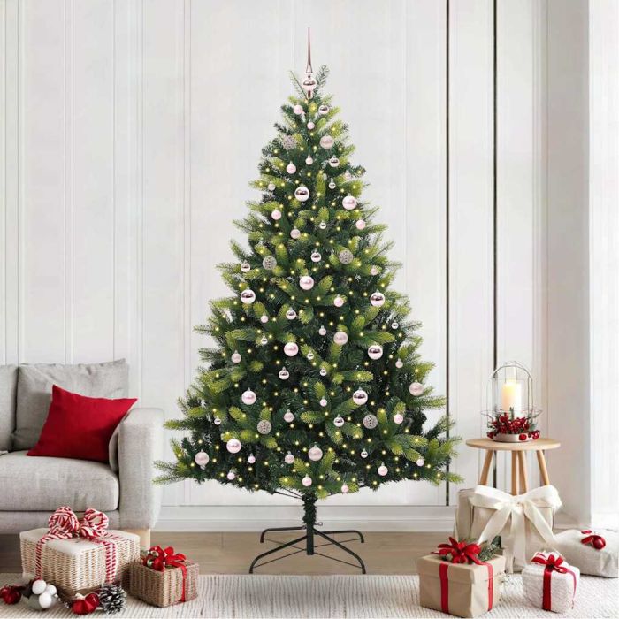 BRISKA Artificial Hinged Christmas Tree 300 LEDs Green 210 cm