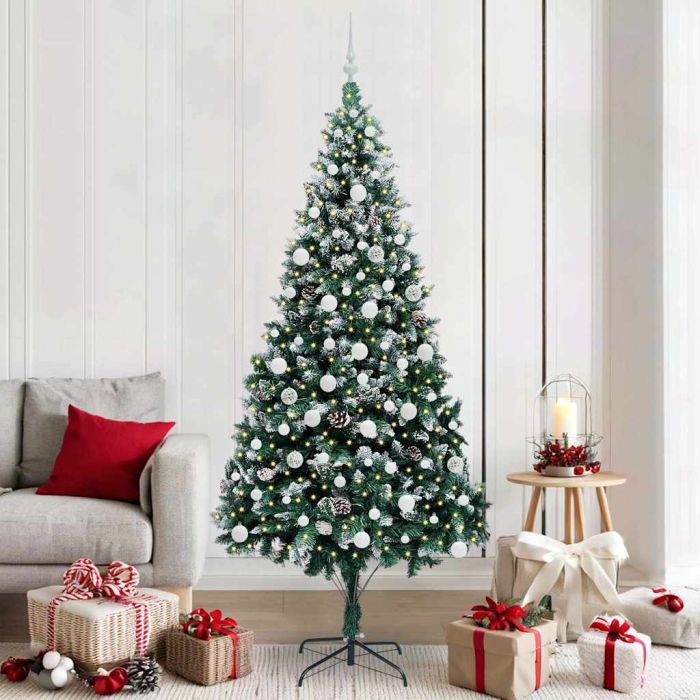 COSWIN Artificial Christmas Tree with 300 LEDs with Stand Green 210 cm