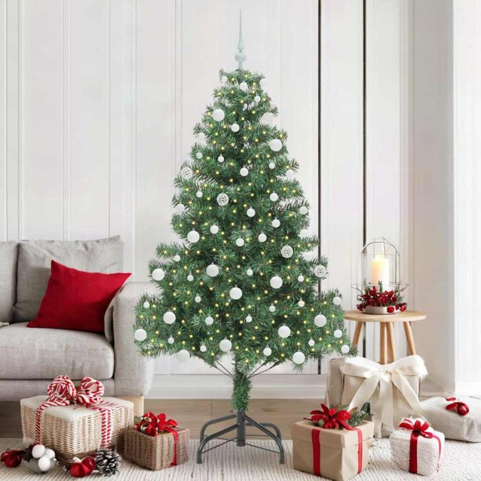 BRISNO Christmas Tree with 300 LEDs with Stand Green 180 cm PVC