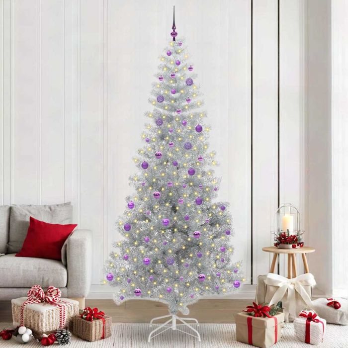 ELFIR Christmas Tree with 300 LEDs with Stand Silver 240 cm PET