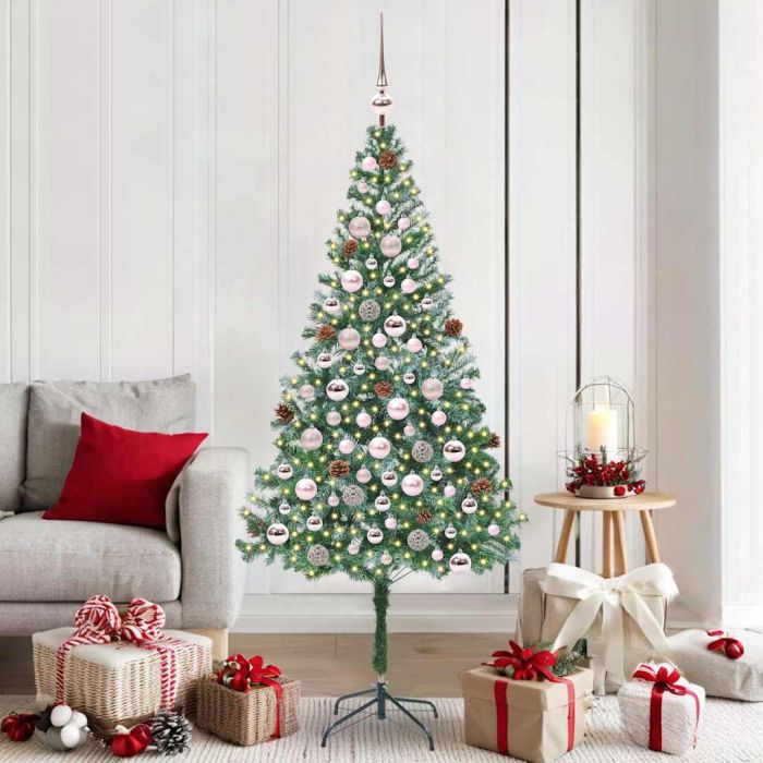 CHERLI Artificial Christmas Tree with Stand Green 180 cm PVC and Steel