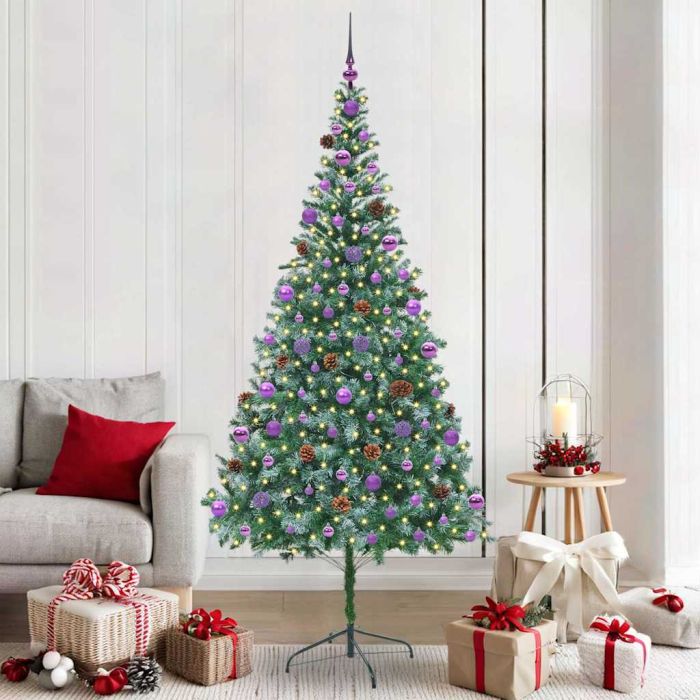 CHERLI Artificial Christmas Tree with Stand Green 210 cm PVC and Steel