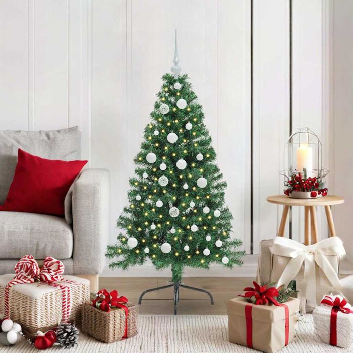 COSDEN Artificial Pre-lit Christmas Tree Green 120 cm PVC