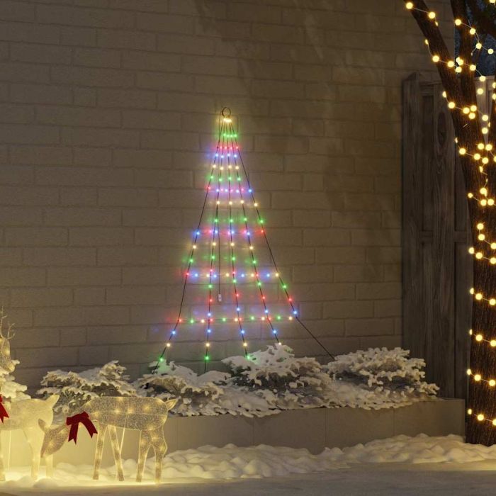 FLIRRA LED Christmas Tree with Ground Spikes Multicolour 180 cm Metal