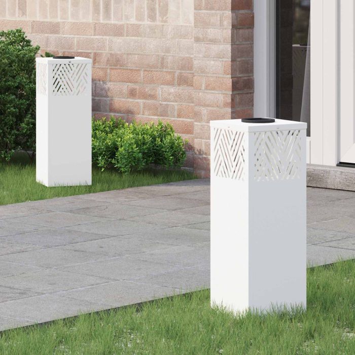NIEBRO Solar LED Pathway Light 2 pcs Cold Rolled Steel - White