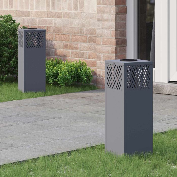 NIEBRO Solar LED Pathway Light 2 pcs Anthracite Cold Rolled Steel