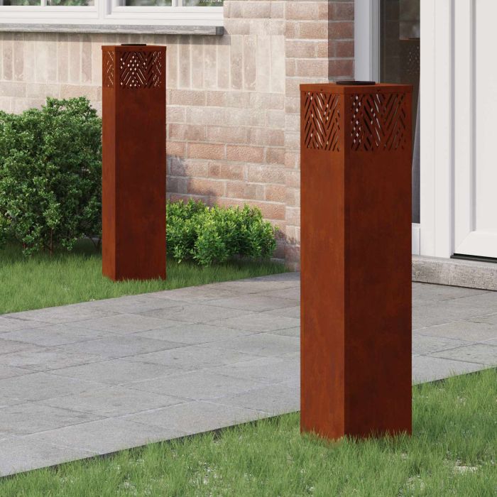 NIEBRO Solar LED Pathway Light 2 pcs Corten Corten Steel
