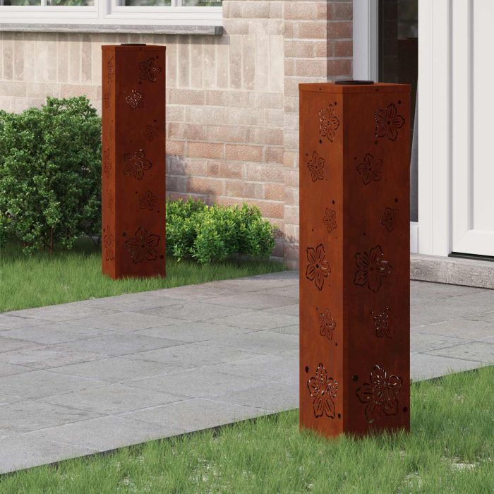 NIEBRO Solar LED Pathway Light 2 pcs Corten Corten Steel