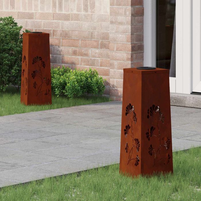 NIEBRO Solar LED Pathway Light 2 pcs Corten Corten Steel