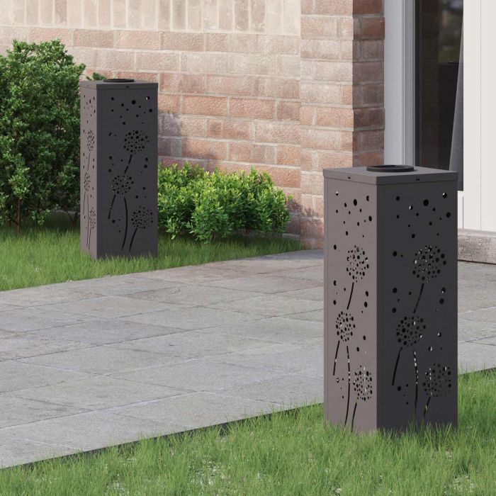 NIEBRO Solar LED Pathway Light 2 pcs Cold Rolled Steel - Black