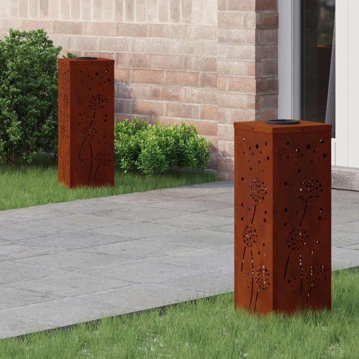 NIEBRO Solar LED Pathway Light 2 pcs Corten Corten Steel