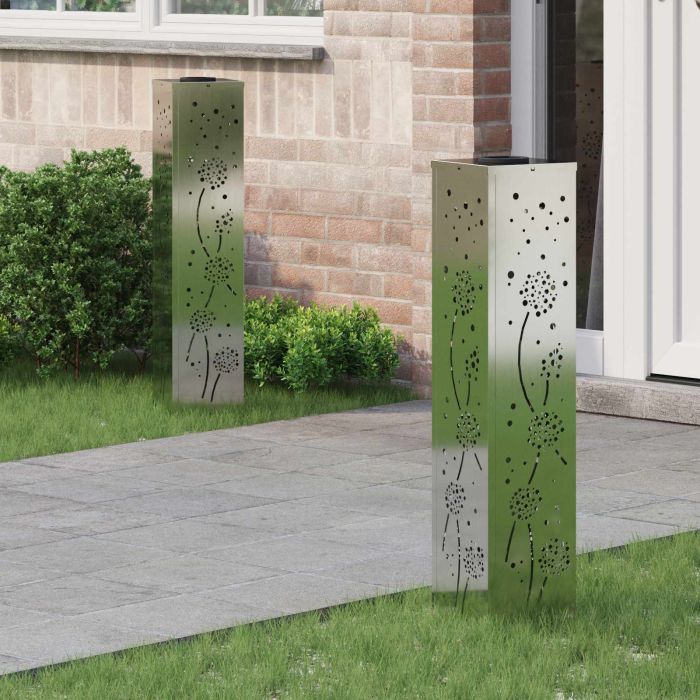 NIEBRO Solar LED Pathway Light 2 pcs Galvanized Galvanized