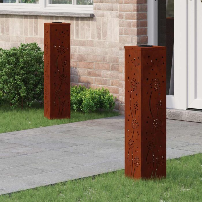 NIEBRO Solar LED Pathway Light 2 pcs Corten Corten Steel