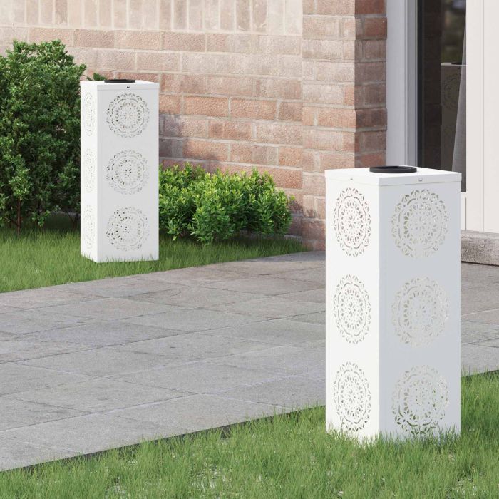 NIEBRO Solar LED Pathway Light 2 pcs Cold Rolled Steel - White