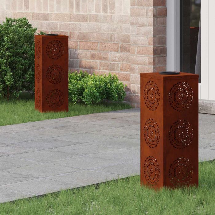 NIEBRO Solar LED Pathway Light 2 pcs Corten Corten Steel