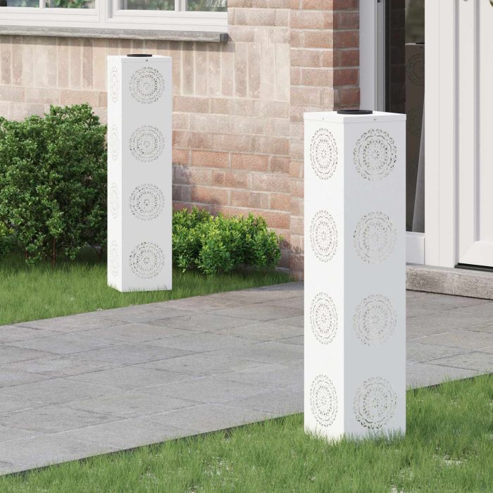 NIEBRO Solar LED Pathway Light 2 pcs Cold Rolled Steel - White